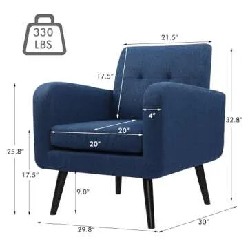 LSSPAID Modern Accent Chairs - Stylish Upholstered Cozy Armchairs for Living Spaces