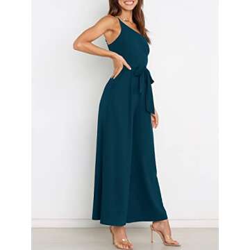 Stylish One Shoulder Women's Jumpsuit with Pockets