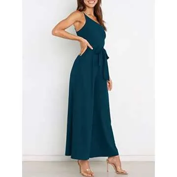 Stylish One Shoulder Women's Jumpsuit with Pockets