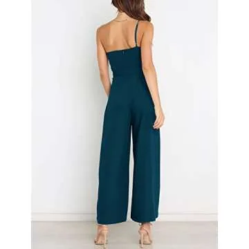 Stylish One Shoulder Women's Jumpsuit with Pockets