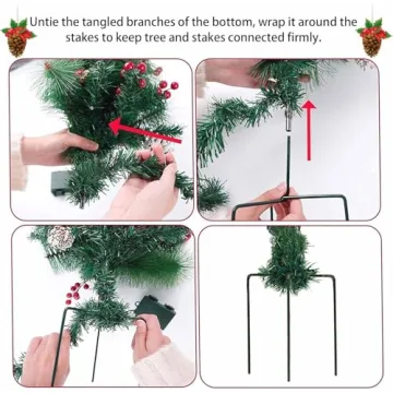 Prelit Christmas Planter Bushes with 60 LED Lights