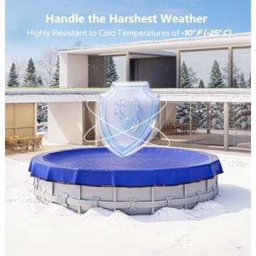 POOLHACKER2024 28 ft Round Winter Pool Cover for Above Ground Pools