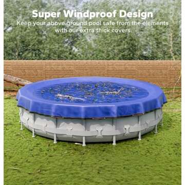 POOLHACKER2024 28 ft Round Winter Pool Cover for Above Ground Pools