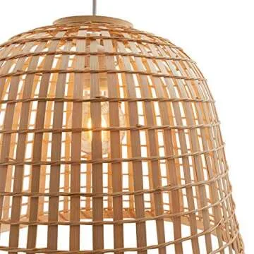 Stone & Beam Natural Rattan Pendant Chandelier 15.75 x 12.6