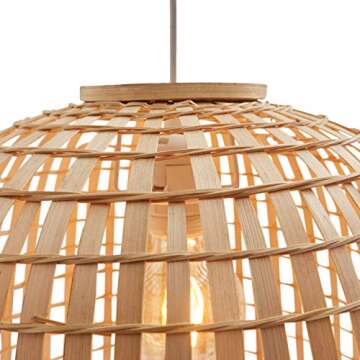 Stone & Beam Natural Rattan Pendant Chandelier 15.75 x 12.6