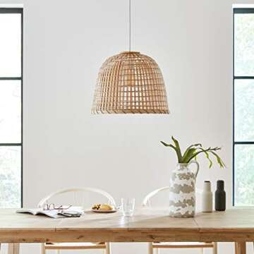 Stone & Beam Natural Rattan Pendant Chandelier 15.75 x 12.6