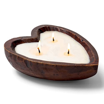 Jollifiers Heart Dough Bowl Candle - Romantic Coconut Scented Candle with Snuffer