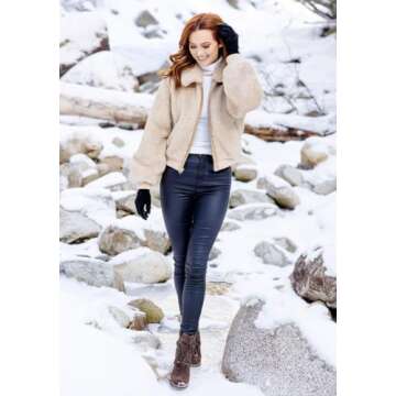Stylish Cream Faux Sherpa Bomber Jacket for All Seasons