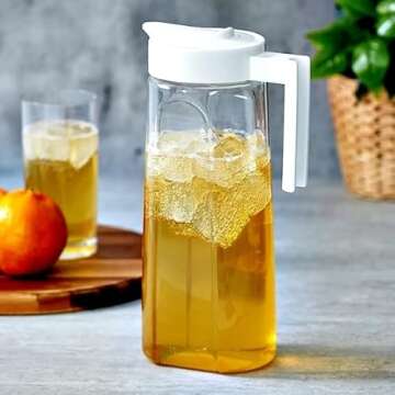 Amazing Abby - Slim - Tritan Pitcher (64 oz), Unbreakable Plastic Water Pitcher with Lid, BPA-Free, ...