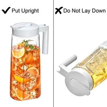 Amazing Abby - Slim - Tritan Pitcher (64 oz), Unbreakable Plastic Water Pitcher with Lid, BPA-Free, Heat-Resistant, Dishwasher-Safe, Great for Both Iced and Hot Drinks, Indoors and Outdoors, White