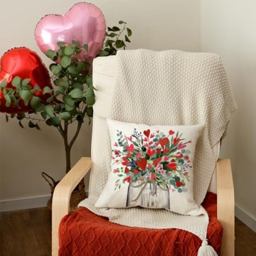 AACORS Valentine's Day Pillow Covers Floral Decor 18x18