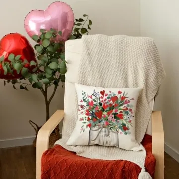 AACORS Valentine's Day Pillow Covers Floral Decor 18x18