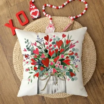 AACORS Valentine's Day Pillow Covers Floral Decor 18x18