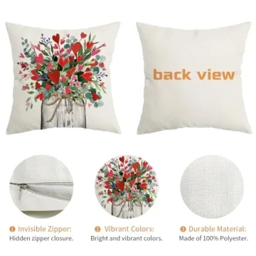 AACORS Valentine's Day Pillow Covers Floral Decor 18x18