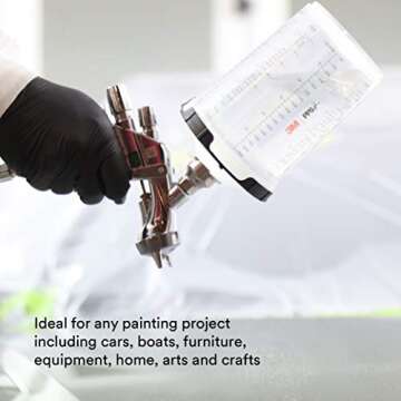 3M PPS 2.0 Spray Gun Cup, Lids and Liners Kit, 26024, Large, 28 Ounces, 200-Micron Filter, Use for Cars, Furniture, House and More, 1 Paint Cup, 50 Disposable Lids and Liners, 32 Sealing Plugs