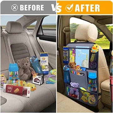 ULEEKA Car Backseat Organizer with Tablet Holder and Pockets