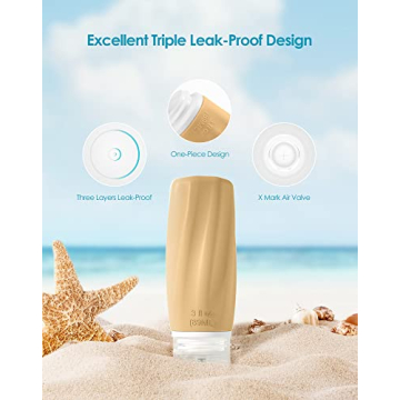 Morfone TSA Approved Leak Proof Travel Bottles - 3oz Silicone Containers