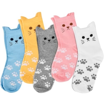 Cat Socks Gift Set for Women & Teen Girls - Cozy & Cute