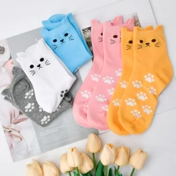 Cat Socks Gift Set for Women & Teen Girls - Cozy & Cute