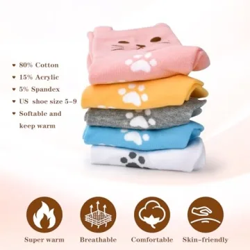 Cat Socks Gift Set for Women & Teen Girls - Cozy & Cute