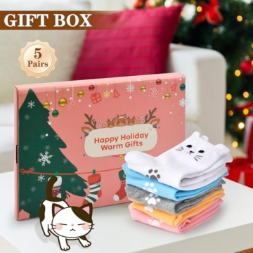 Cat Socks Gift Set for Women & Teen Girls - Cozy & Cute
