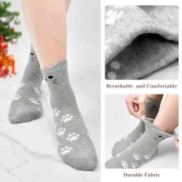 Cat Socks Gift Set for Women & Teen Girls - Cozy & Cute