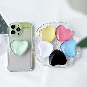Stylish COMMONKUNST Glass Heart Phone Grip & Stand