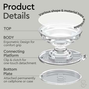 Stylish COMMONKUNST Glass Heart Phone Grip & Stand