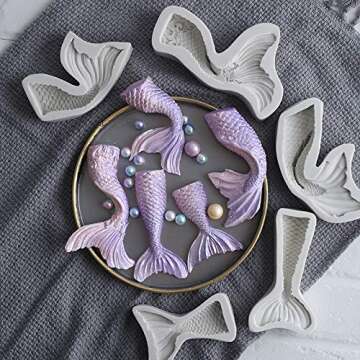 Mermaid Tail Silicone Mold for Baking and Decorating