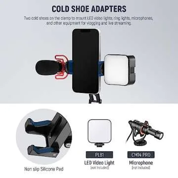 NEEWER Phone Tripod Mount with Cold Shoes for Streaming