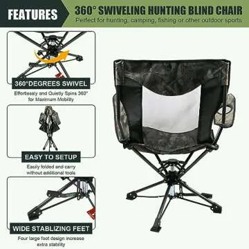 HUNTPAL 360° Swivel Hunting Chair - Portable & Comfortable Outdoors