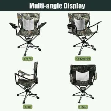 HUNTPAL 360° Swivel Hunting Chair - Portable & Comfortable Outdoors