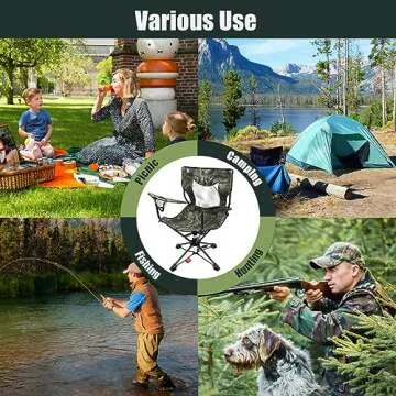 HUNTPAL 360° Swivel Hunting Chair - Portable & Comfortable Outdoors
