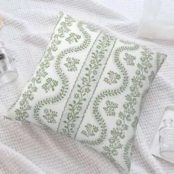 Buy Bugana Lettuce Green Geometric Pillow Cover Online