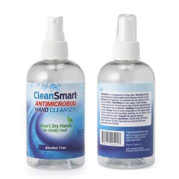 CleanSmart Antimicrobial Skin & Hand Cleanser, 8 Ounce Bottle (Pack of 2) Alcohol-Free Safe Cleanser