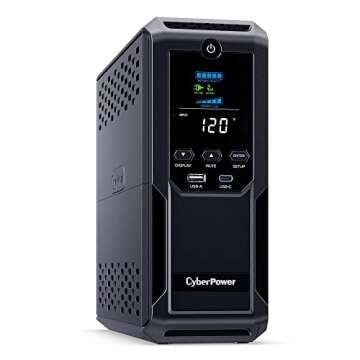 CyberPower CP1350AVRLCD3 Intelligent LCD UPS System, 1350VA/815W, 12 Outlets, 2 USB Ports, AVR, Mini...