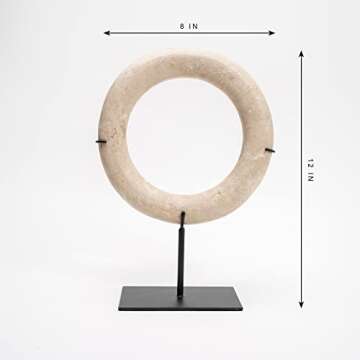Artissance Off-White Bali Stone Ring Statue - 8" W Decorative Sculpture
