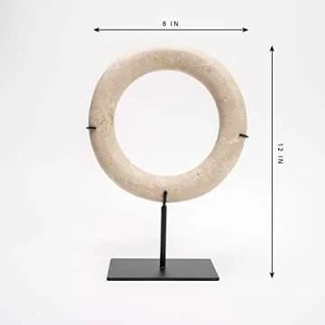 Artissance Off-White Bali Stone Ring Statue - 8" W Decorative Sculpture