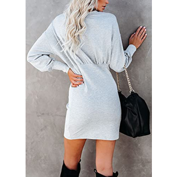 Chic Thereadict Women's Casual Mini Dress with Pockets