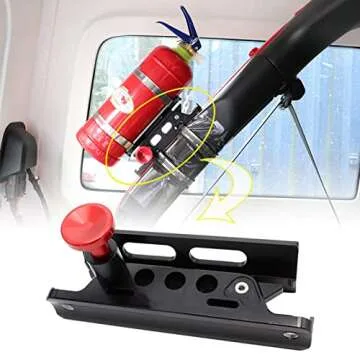 MFC Roll Bar Aluminum Fire Extinguisher Mount Kit Compatible with for Jeep Wrangler TJ JK JKU JL Gla...