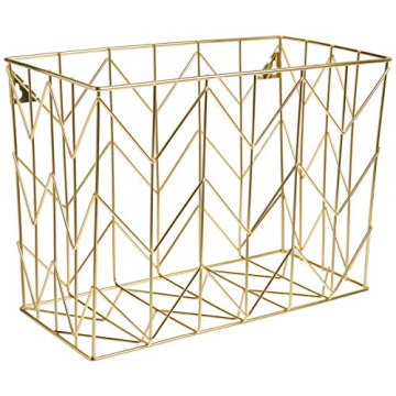 Stylish U Brands Gold Wire Hanging File Basket - Versatile Organizer for Office & Home