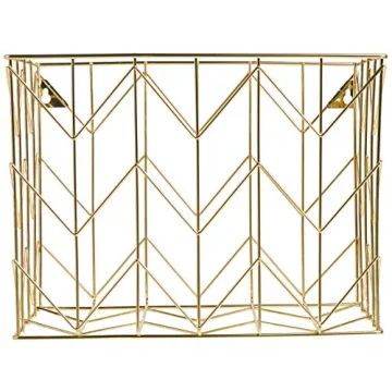 U Brands Gold Wire File Basket for Stylish Organization