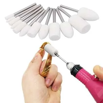 AUSTOR 24 Pieces Wool Felt Mounted Mandrel Set 2 Shaped and 6 Sizes Polishing Buffing Wheel Bits with Free Box for Dremel Rotary Tool - 1/8 Inch Shank