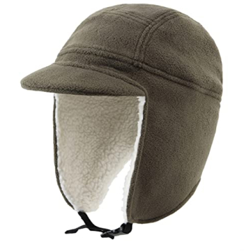 Connectyle Mens Fleece Beanie Hat with Ear Flap - Warm Winter Hats with Brim for Outdoor Adventures