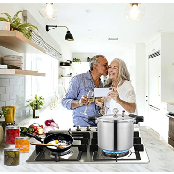 TSTQH 25 quart pressure canner cooker Built-in luxury digital gauge Aluminum Explosion proof cookers canners for canning With1steaming tray Induction Compatible,Delivery from US warehouse,silver