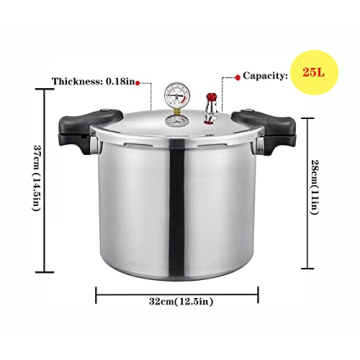 TSTQH 25 quart pressure canner cooker Built-in luxury digital gauge Aluminum Explosion proof cookers canners for canning With1steaming tray Induction Compatible,Delivery from US warehouse,silver