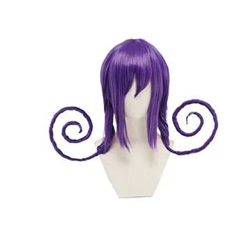 miccostumes Womens Anime Short Wavy Purple Wig for Cosplay Halloween