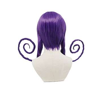 miccostumes Womens Anime Short Wavy Purple Wig for Cosplay Halloween