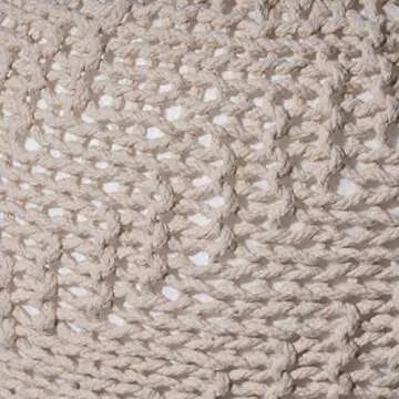 Coastal Style Austin Knitted Cotton Pouf by Christopher Knight