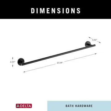 Delta 759240-BL Trinsic 24 in. Wall Mount Towel Bar Bath Hardware Accessory in Matte Black